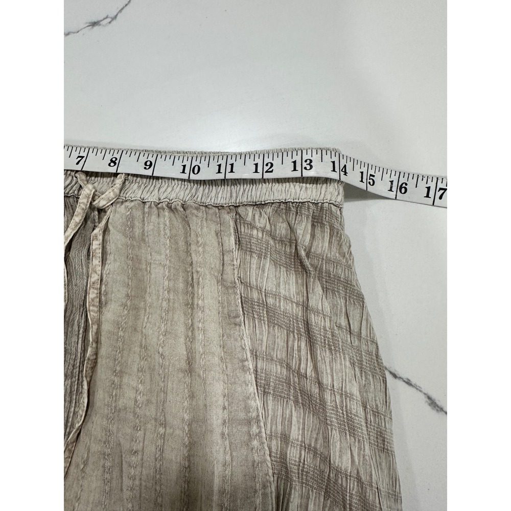 Young Threads Latte Beige Ruffle Midi Skirt Boho Textured Viscose SK44136 M - Picture 6 of 7